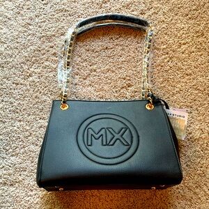 Max Studio Signature Emblem Pebble Grain Double Handle Tote. Brand New with Tags